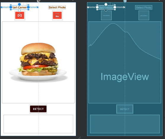 Example of the layout of the application